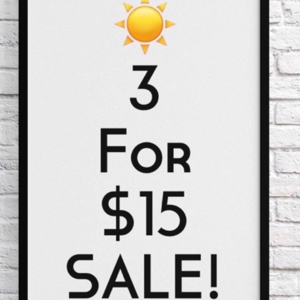 Bundle any 3 Tops for $15!!!!